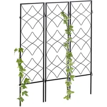 Relaxdays Rankgitter Metall 122 x 31 cm Schwarz