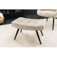 Riess-Ambiente Hocker SCANDINAVIA - modern champagner greige Bouclé schwarze Metallbeine Fußhocker