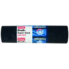 Mülleimer-Beutel pely 8560 clean Profi-Super-Müllsäcke, 240 Liter, 8 Stück, anthrazit