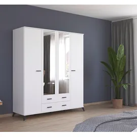 Rauch Drehtürenschrank Lucena 185 x 203 x 54 cm Weiß