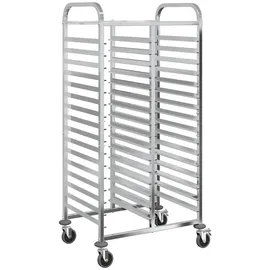 vidaXL Tablettwagen mit 32 GN-Behältern 75x55x162,5 cm Edelstahl