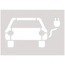 schilderfabrikation moedel gmbh Informationsschild Bodenschablone Parkplatz für Elektrofahrzeuge 120 x 64,5 cm Weiß