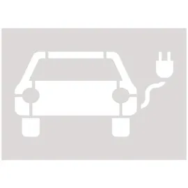 schilderfabrikation moedel gmbh Informationsschild Bodenschablone Parkplatz für Elektrofahrzeuge 120 x 64,5 cm Weiß