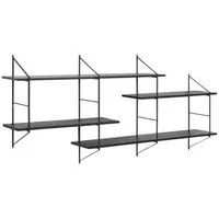 ac-design Xxxl Regal, Schwarz, Holz, Metall, Paulownia, massiv, 191x79x25.5 cm, Reach, Wohnzimmer, Regale, Bücherregale