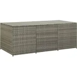 Willood Gartenbox Auflagenbox Kissenbox Kiste Gartentruhe Truhe Box Aufbewahrungsbox Auflagenkiste Garten Poly Rattan 180x90x70cm Grau