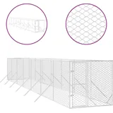 vidaXL Outdoor-Hundezwinger 2 x 14 x 2 m Stahl Silber