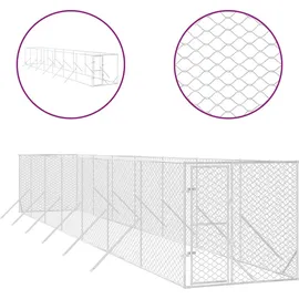 vidaXL Outdoor-Hundezwinger 2 x 14 x 2 m Stahl Silber