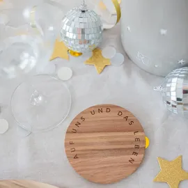 r√§der design Räder Untersetzer 2er Set "Auf uns und das Leben"