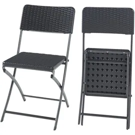 [en.casa] Mark Klappstuhl 81 x 58 x 45 cm schwarz 2 St.