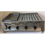 Gastrobräter Gasgrill Edelstahl 4er m. 2er Rost und 1er Pfanne 81 x 53 x 27 cm