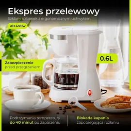Adler Filterkaffeemaschine AD 4381 weiß