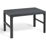ALLIBERT Lyon Lounge Tisch anthrazit, Gartentisch, höhenverstellbar, Esstisch - Rattanoptik, Outdoor