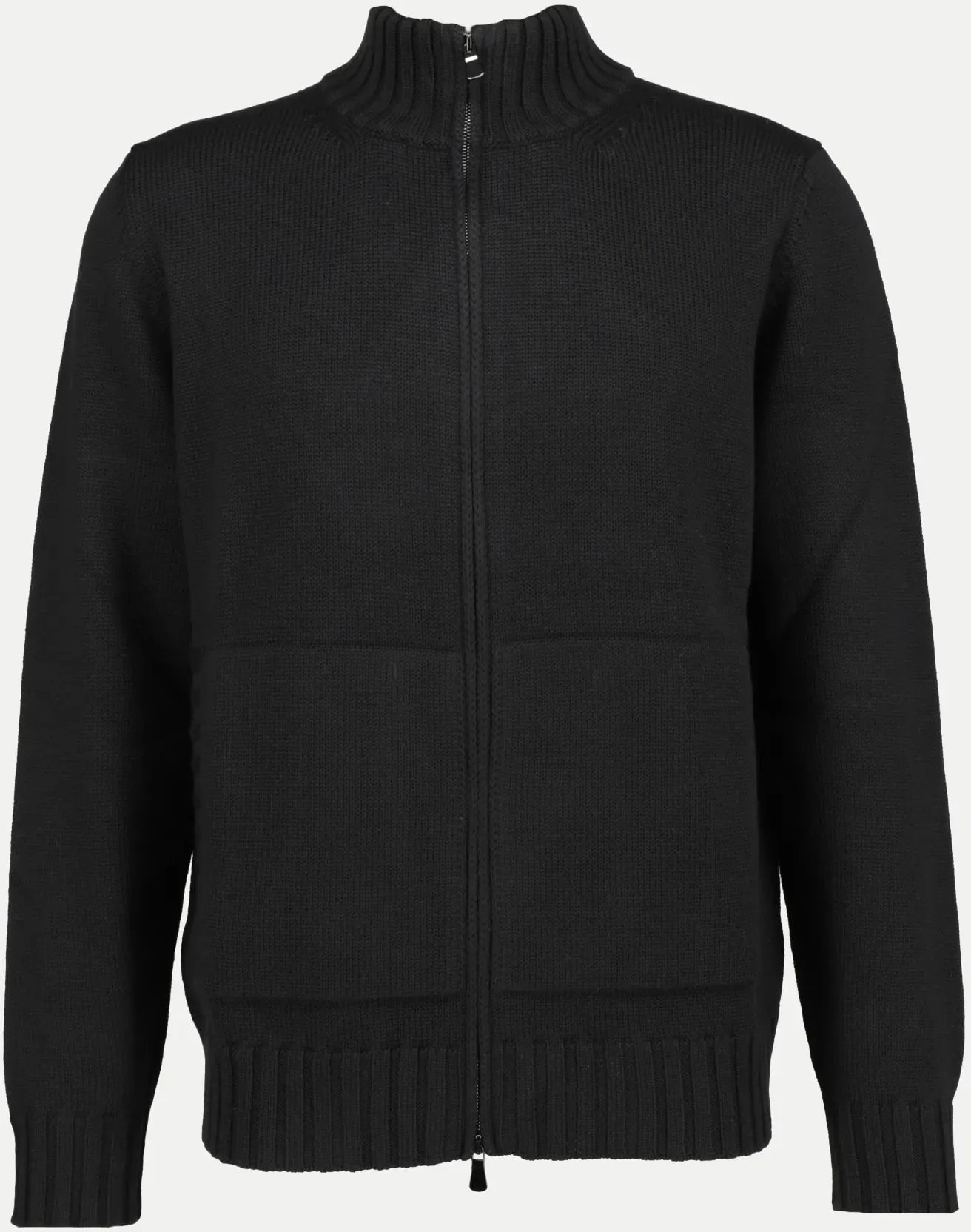 Strickjacke mit Zip Schwarz 50