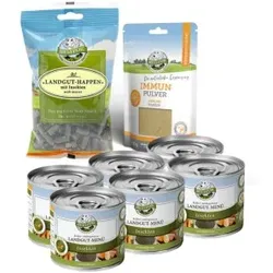 Bellfor Sparset für kleine Hunde mit Leishmaniose - Landgut-Menü 6 x 200 g + Landgut-Happen 200 g + Immun 80 g