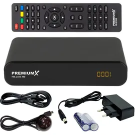 PremiumX Camping SAT Anlage komplett HD TV Receiver Satelliten-Finder Single LNB Kabel F-Stecker Koffer Camp-Zubehör
