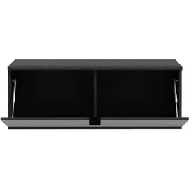 Forte Lowboard FORTE "LibertadTV-Board, TV-Schrank", schwarz, schwarz hochglanz, B:99,5cm H:37,5cm T:34,8cm, Spanplatte, Sideboards, Lowboard, TV Board, erweiterbar, Wandmontage, Metallgriff