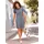 Casual Looks Webkleid Etuikleid Bedruckt Marine/Weiß 40