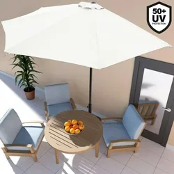 Kingsleeve Sonnenschirm halbrund 2,7m UV-Schutz 80+ Abdeckung creme