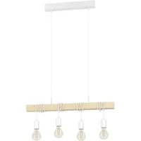 EGLO Townshend 4-flg. Ø 10,5 cm Holz und Stahl