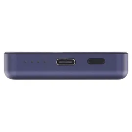 EMOS Powerbank 5 000 mAh WI 522 mit Magnet - magnetischer externer Akku mit Passthrough und Wireless-Charging USB-C-Ausgang inkl. USB-Datenkabel - für iPhone, iPad, Smartwatches - blau