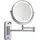 Relaxdays Kosmetikspiegel mit LED-Beleuchtung, 10-fach, 360° drehbar, Ø 17,5 cm, Metall, Akku mit USB, Silber