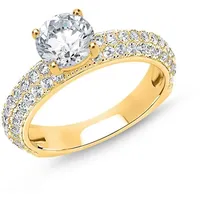 JEWLIX Verlobungsring Vergoldeter 925er Silberring mit Zirkonia von JEWLIX goldfarben 56