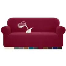 luxuskollektion Sofabezug Stretch Wasserdicht Jacquard Anti Rutsch 1 3 Sitzer Weinrot