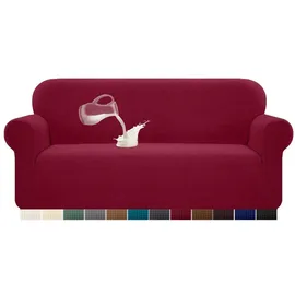 luxuskollektion Sofabezug Stretch Wasserdicht Jacquard Anti Rutsch 1 3 Sitzer Weinrot