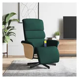 vidaXL Massagesessel mit Fußteil Polyester 83 x 104 x 83 cm Dunkelgrün drehbar