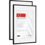 luxuskollektion Bilderrahmen Passepartout schwarz 30x42 cm 2er Set