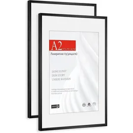luxuskollektion Bilderrahmen Passepartout schwarz 30x42 cm 2er Set