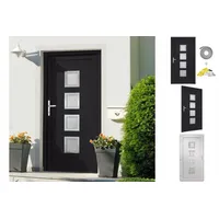 vidaXL Zimmertür Haustür Anthrazit 98x190 cm PVC Eingangstür Haus Nebeneingangstür Kuns schwarz