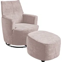 Set One by Musterring Relaxsessel »SO 1450« Set, mit Dreh- und Wippfunktion, inklusive Hocker rosa
