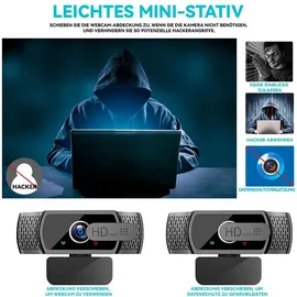 Neefeaer 2K Full HD Webcam Schwarz