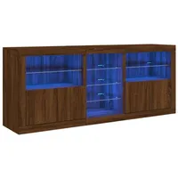 VidaXL Sideboard mit LED-Leuchten Braun Eichen-Optik 162x37x67 cm