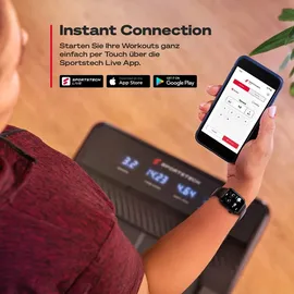 Sportstech Laufband sPad500, | Treadmill bis 8 km/h | 19% Steigung, - Schwarz