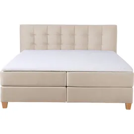 Home Affaire Boxspringbett HOME AFFAIRE "Moulay", beige, B:214cm L:231cm, Komplettbetten, Boxspringbett, inkl. Topper, in Überlänge 220 cm, 3 Härtegrade, auch in H4