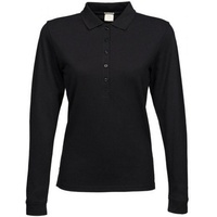 Tee Jays Ladies` Luxury LS Stretch Polo-Black-L