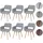 Mendler Esszimmerstuhl HWC-A50 II Textil vintage betongrau 6er Set