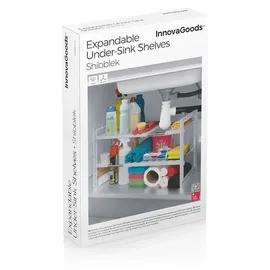 InnovaGoods Shibblek Ausziehbares Spülenregal 28 x 37,5–66,5 cm Farbe Silber