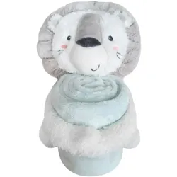Kikkaboo Babydecke 2 in 1 Geschenkset Kuscheltier 25 cm Kuscheldecke 100 x 70 cm hellblau