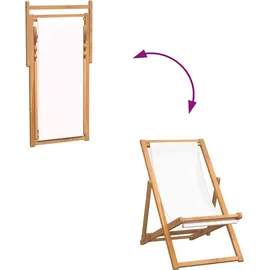 vidaXL Liegestuhl Teak 56 x 105 x 96 cm creme