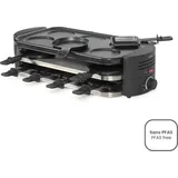 LIVOO Raclette-, Pizza-,Crêpe-Gerät für 8 Personen, Racletteofen, Schwarz
