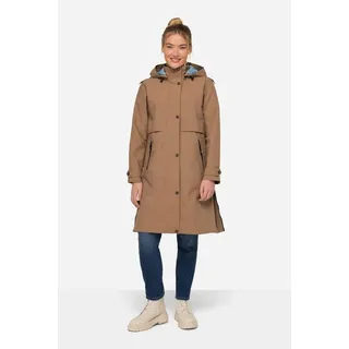 Laurasøn Wintermantel Funktions-Regenmantel Kapuze 2-Wege-Zipper braun L