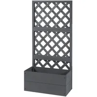 [en.casa] Pflanzkasten mit Spalier Amstelveen 135 x 65 x 30 cm Grau