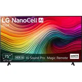 LG 75NANO81T6A NanoCell TV (Flat, 75 Zoll / 190 cm, UHD 4K, SMART TV, webOS 24 mit ThinQ)