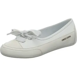 Candice Cooper Candy Bow-Ballerinas aus Leder in Vintage-Optik, weiß 41