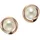 ZEEme Ohrstecker Silber rosé-vergoldet mit weißer Perle 6mm