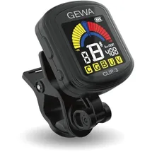 Gewa Stimmgerät Clip-3 mit 360 Grad-Drehung, 4-Farb LCD, mehrfach-Modi
