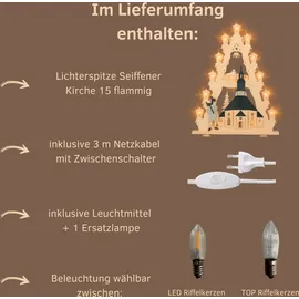 Weigla Lichterbogen Seiffener Kirche 67 x 6 cm